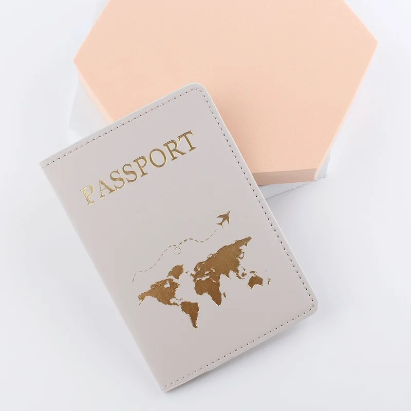 New Simple Fashion Passport Cover World Map Thin Slim Travel Passport Holder Wallet Gift PU Leather Card Case Cover Unisex