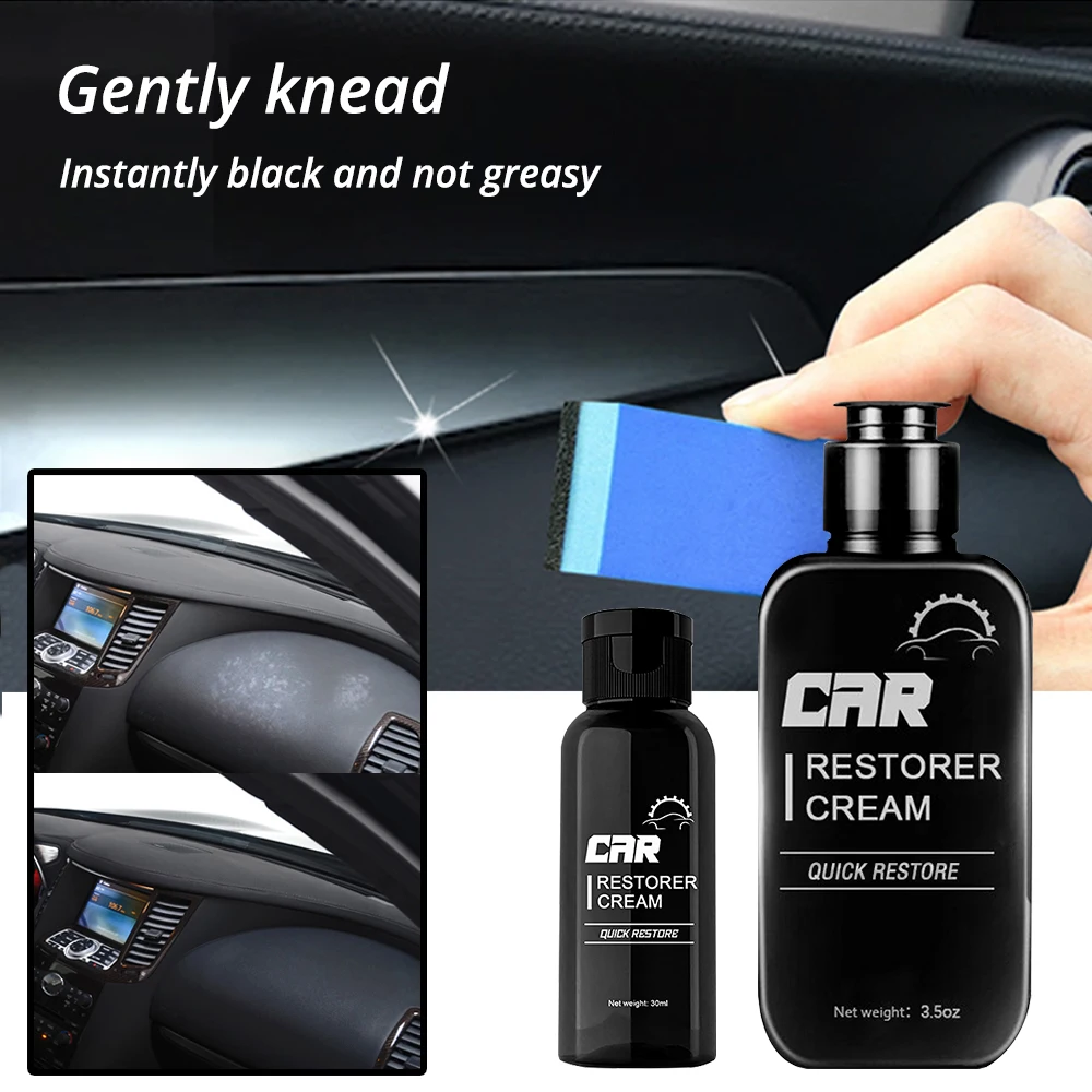 

Car Restorer Cream Quick Restorer Paste 100ml Auto Plastic Leather Refurbishment Agent Washable Refresh Aging Surfaces Car Care