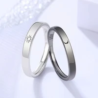 2pcspair sun moon matching couple friendship lover open adjustable rings set for women men engagement wedding rings jewelry