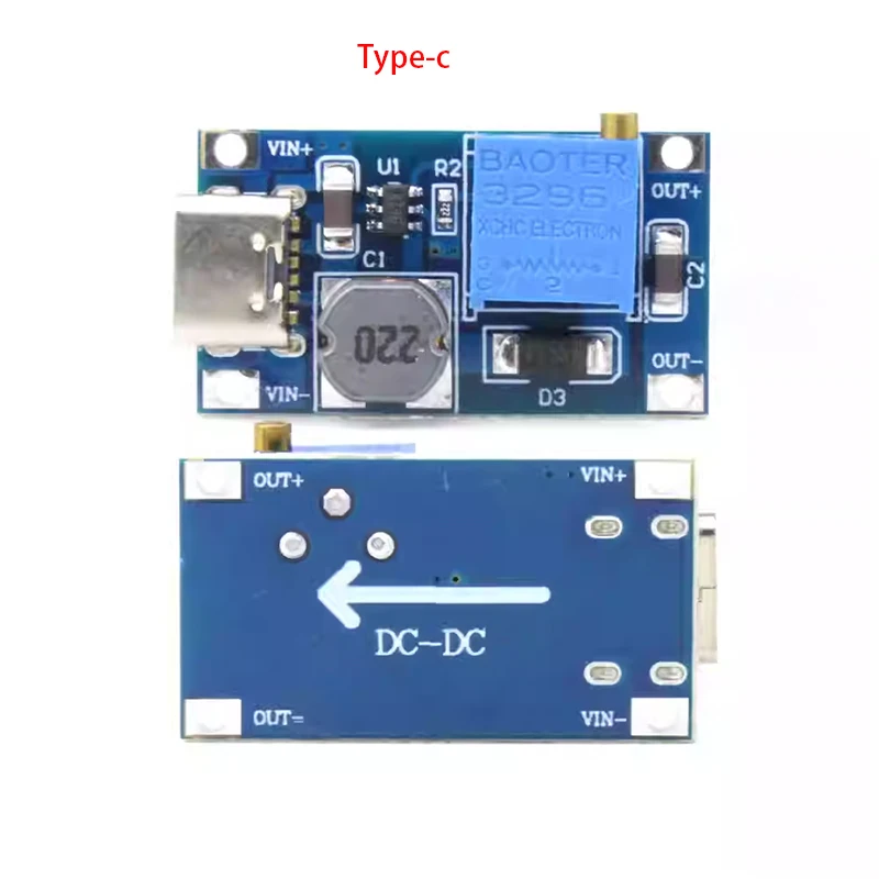 Фото 1/2/5 шт. Модуль повышающего преобразователя напряжения (Boost Converter) с выходом Type-C/USB 2A MT3608 DC-DC, максимальное напряжение 26В №1