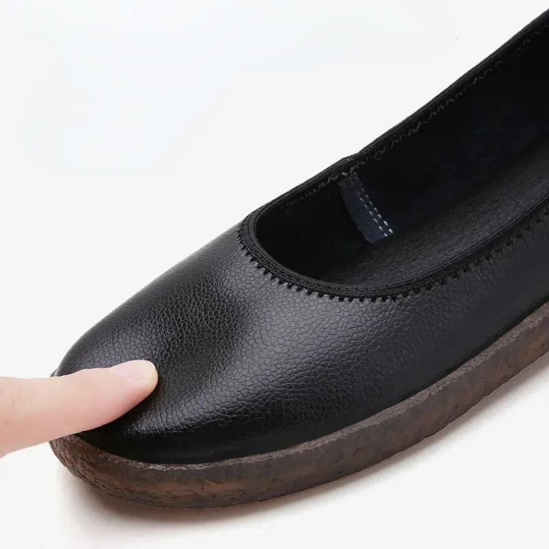 Women Ballet Flats Shoes White Shoes Casual Breathable Slip-on for Office Work Boat Shoes Loafers Ladies Lightweight Footwear