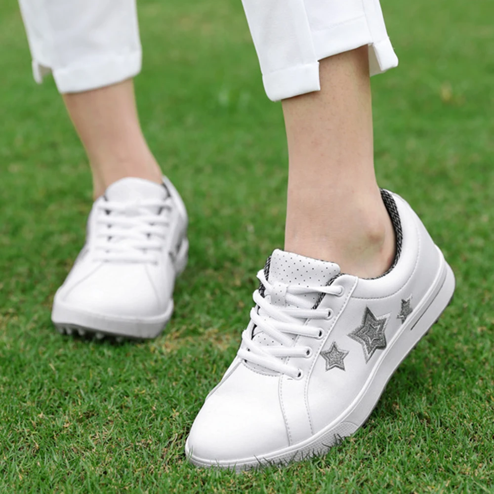 PGM Women's Hollow Star Golf Shoe Super Fiber Waterproof Shoe Outdoor Sports and Leisure Training Shoe