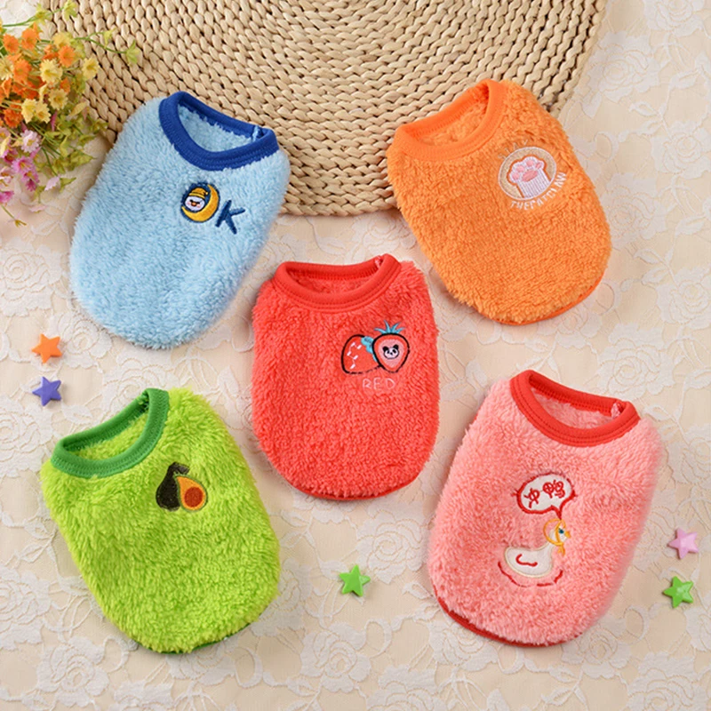 

Autumn Winter Cartoon Pet Puppy Cat Coats Jacket Soft Flannel Vest Warm Dog Costumes Clothes For Small Dogs Chihuahua Yorkshire