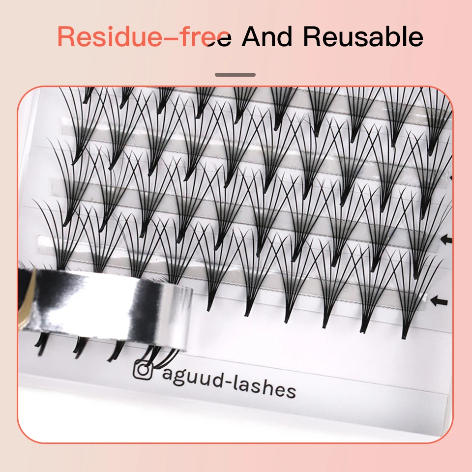 AGUUD Camellia Premade Fans Lashes 3D 4D 5D 6D темно-черные