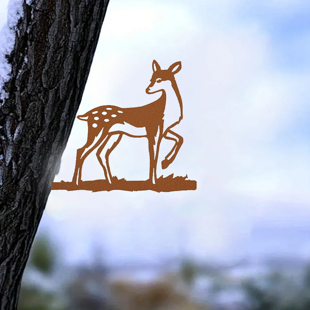 Великолепный стальной силуэт пятнистого оленя — Majestic для дома и патио. Статуя