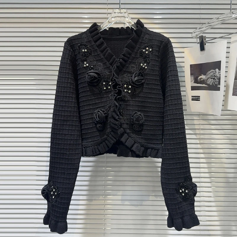 KBQ однотонные вязаные свитера с аппликацией для женщин однобортный