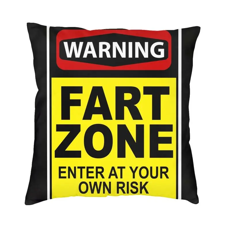

Nordic Style Warning Fart Zone Throw Pillow Case Home Decor Custom Square Cushion Cover 45x45cm Pillowcover for Living Room