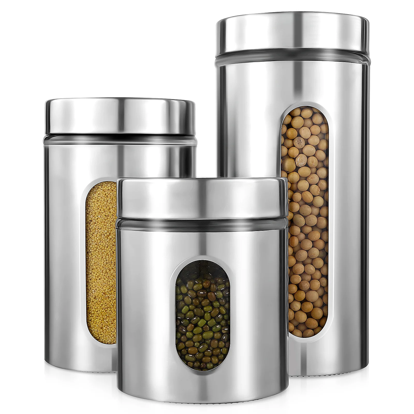 

Crisper Counter Canister Stainless Steel Food Storage Jar For Kitchen Food Kitchen Container Organisation Coffee