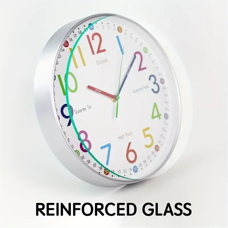 12-дюймовые часы для раннего развития детей бесшумные домашние настенные