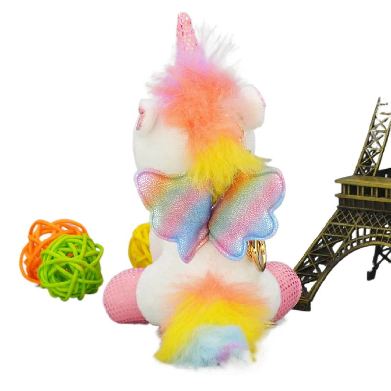New Bags Accessories Plush Toy Doll Angel Unicorn Car Keychain Mobile Phone Buckle Pendant Bag Charm Accessories For Handbags