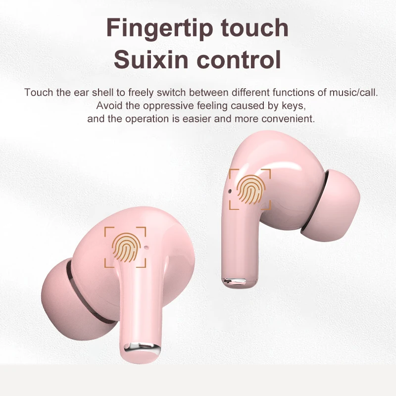 tws wireless earphone bluetooth 5 0 motion noise reduction earphone with mic touch stereo earphone for apple android phone free global shipping