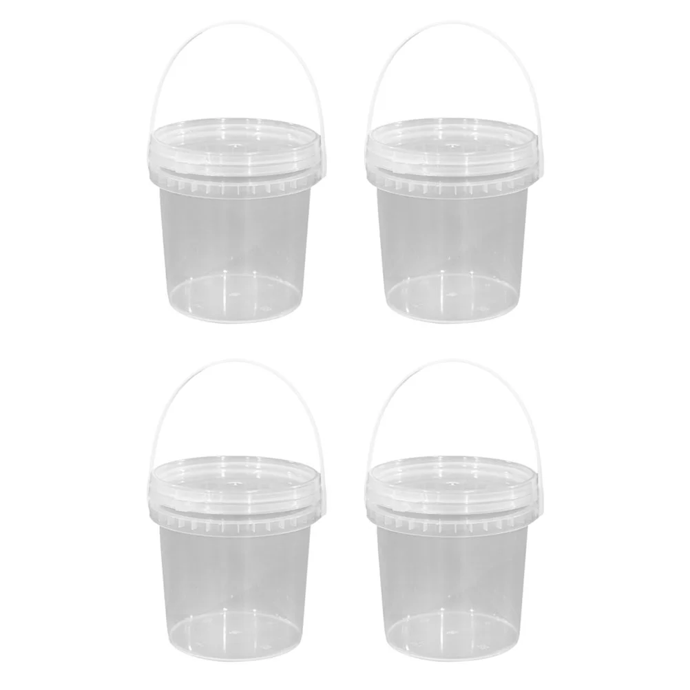 

Ice Cream Bucket Storage Container Containers Lid Freezer Pail Tub Buckets Cups Dessert Lids Round Handle Clear Empty Tubs Jars