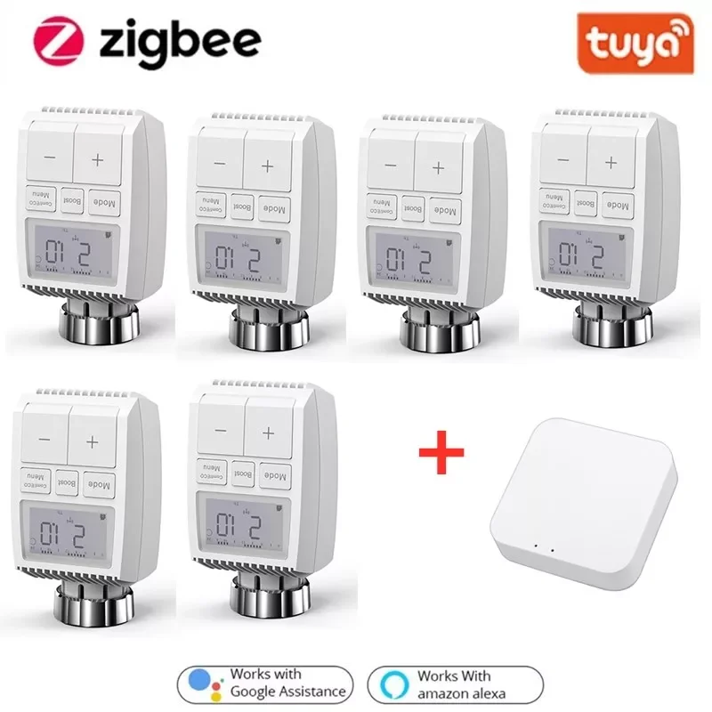 

ZigBee 3.0 Smart Radiator Actuator Home Programmable Thermostat Heater Temperature Controller Voice Control With Alexa
