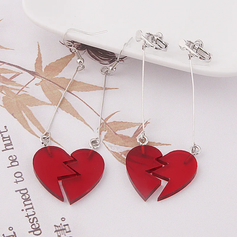 

Anime Bizarre Adventure Earrings for Women Unique Broken Heart Drop Earrings Fashion Jewelry 2020