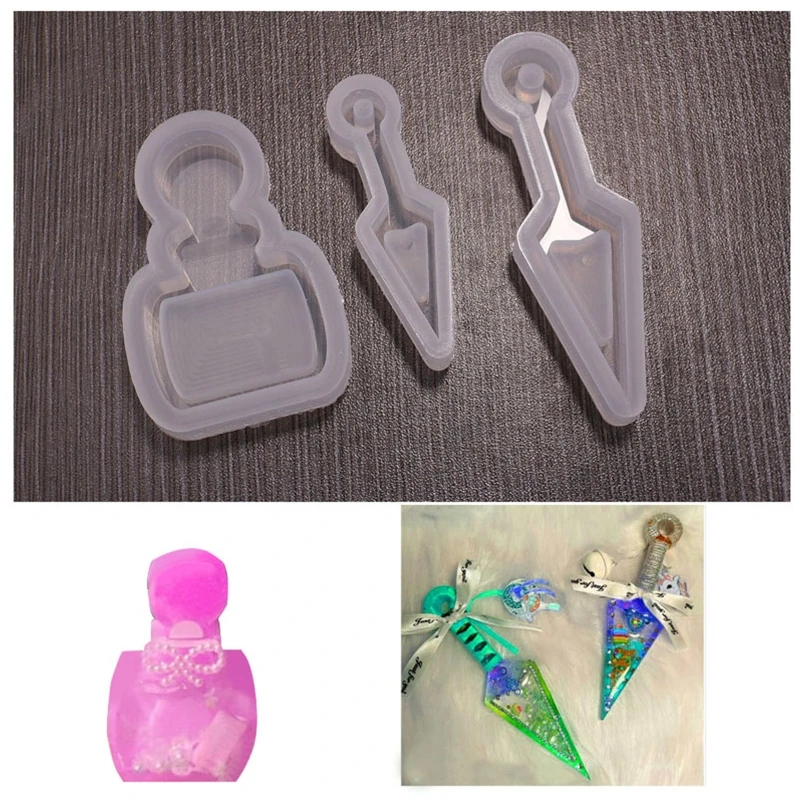 

Perfume Bottle Sword Quicksand Pendant Crystal Epoxy Resin Mold Jewelry Keychain Silicone Mould DIY Casting Tools