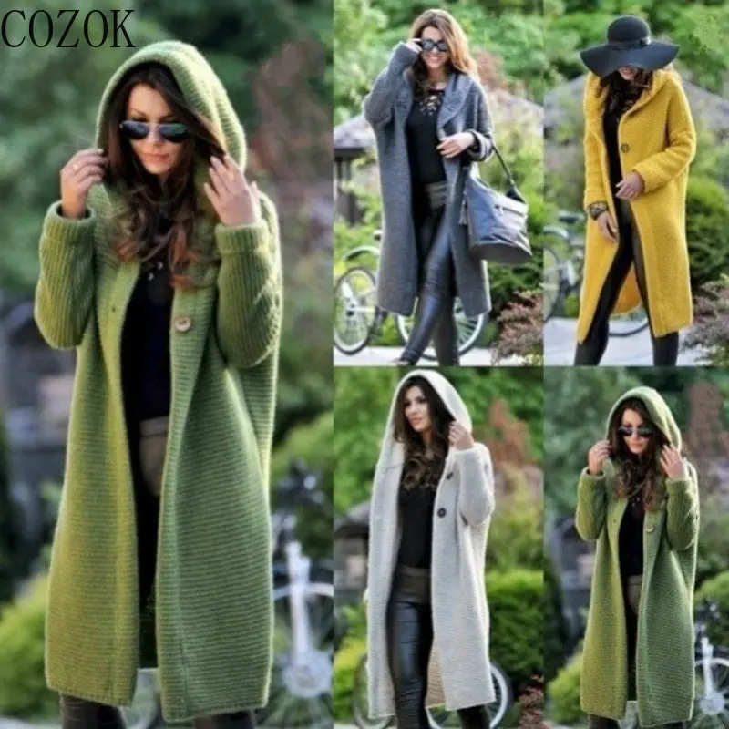 In Stock 2022 Fall/Winter Hot-Selling Sweater Large Size Cardigan Knitted Sweater Women's Mid-Length Coat