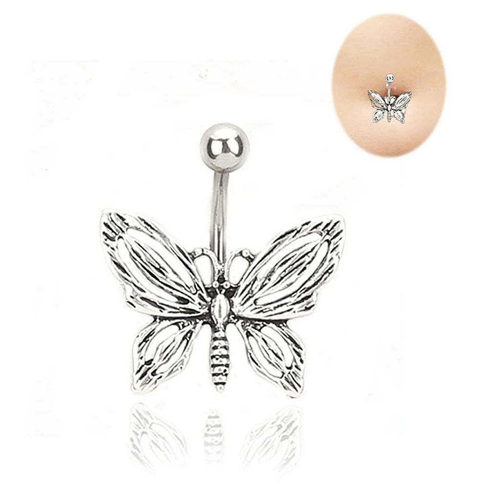 

1pc New Butterfly Fashion High Quality Surgical Steel Navel Piercing Belly Button Rings Belly Piercing Body Jewelry Gift