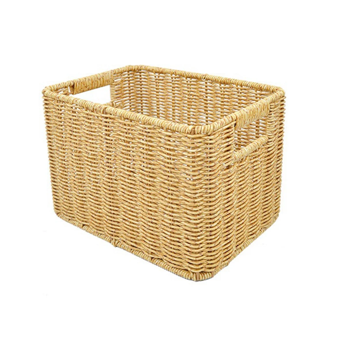 

Storage Basket Hand-Woven Rattan Wicker Basket Desktop Organizing Box Various Item Arrangement Nesting Basket L