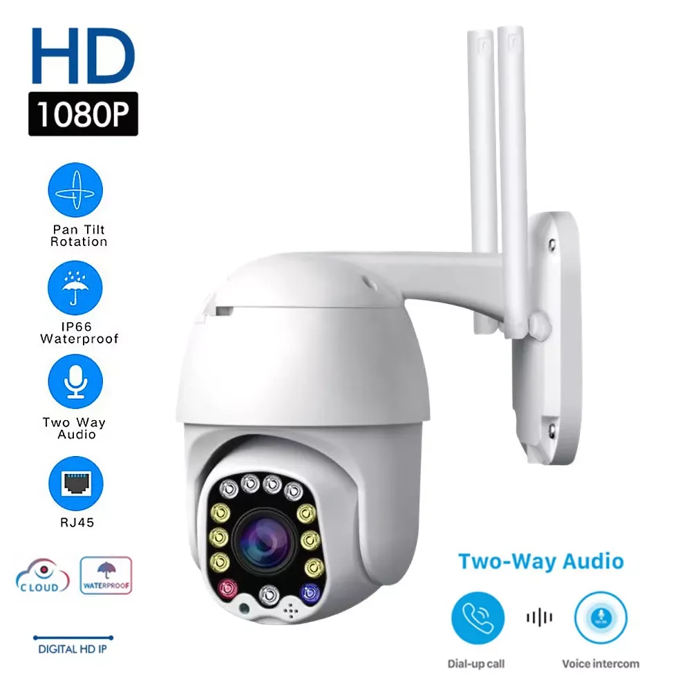 

1080P WIFI Camera Outdoor PTZ IP Camera H.265X Speed Dome CCTV Security Cameras IP Camera WIFI Exterior 2MP IR Home Surveilance