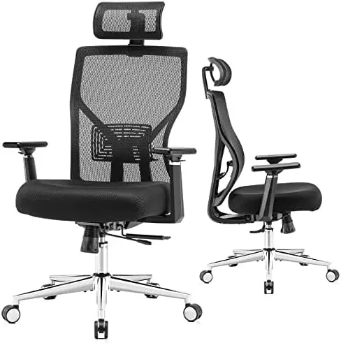 

Office Chair,Mesh Computer Chair,Home Office Desk Chair with Seat Slider,Adjustable Headrest,Lumbar Support,3D Armrest,Tilt Func