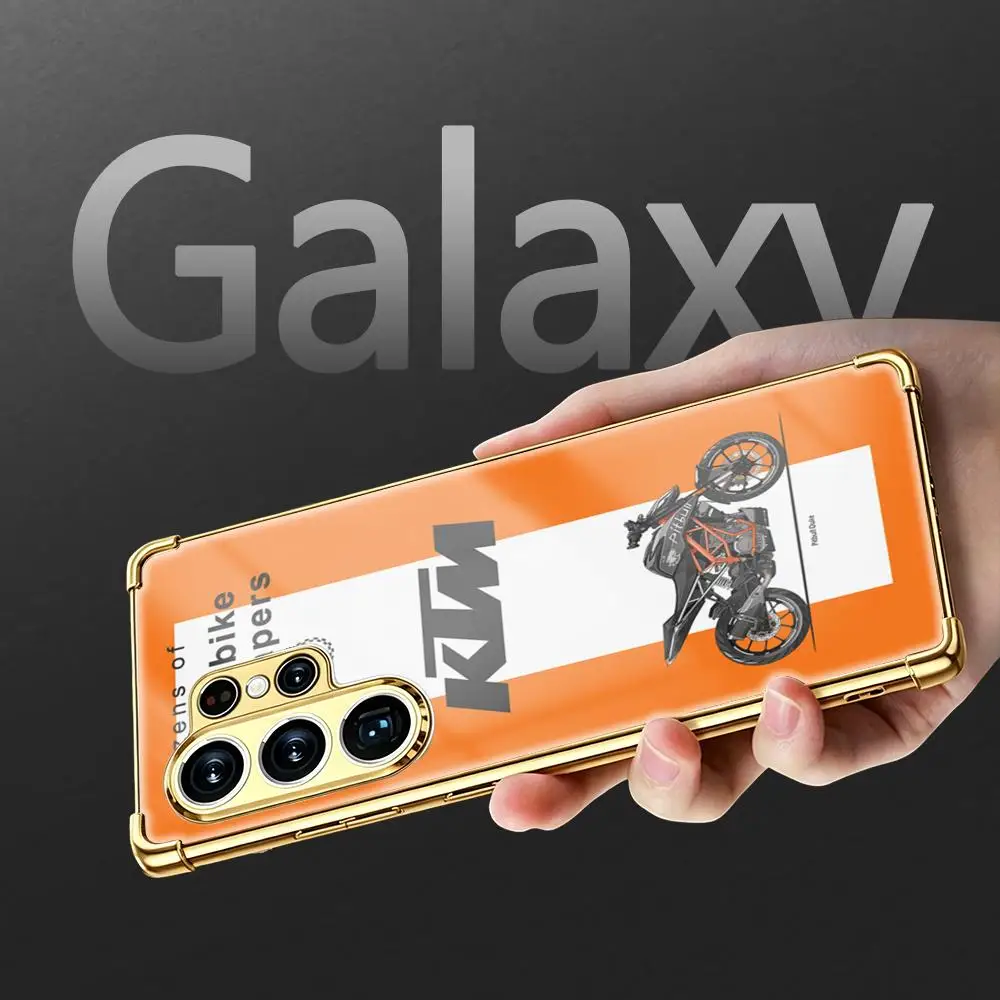 Чехол для телефона Motor K-KTM для Samsung S26 S25 S24 S23 S22 S21 Plus Ultra FE, золотой, серебряный, с противоударным стеклом по углам (art.: 3920dbcc6e4fe) - 3920dbcc6e4fe