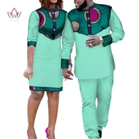 2022 african clothing for couple cotton material dashiki african bazin riche women dress and mens pant set 2 pieces wyq222