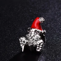 authentic 925 sterling silver beads red heart gift box santa claus charms fit original pandora bracelets women diy jewelry gift