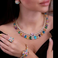 godki new original luxury necklace bangle earrings ring jewelry sets for women wedding russia dubai bridal party jewelry sets