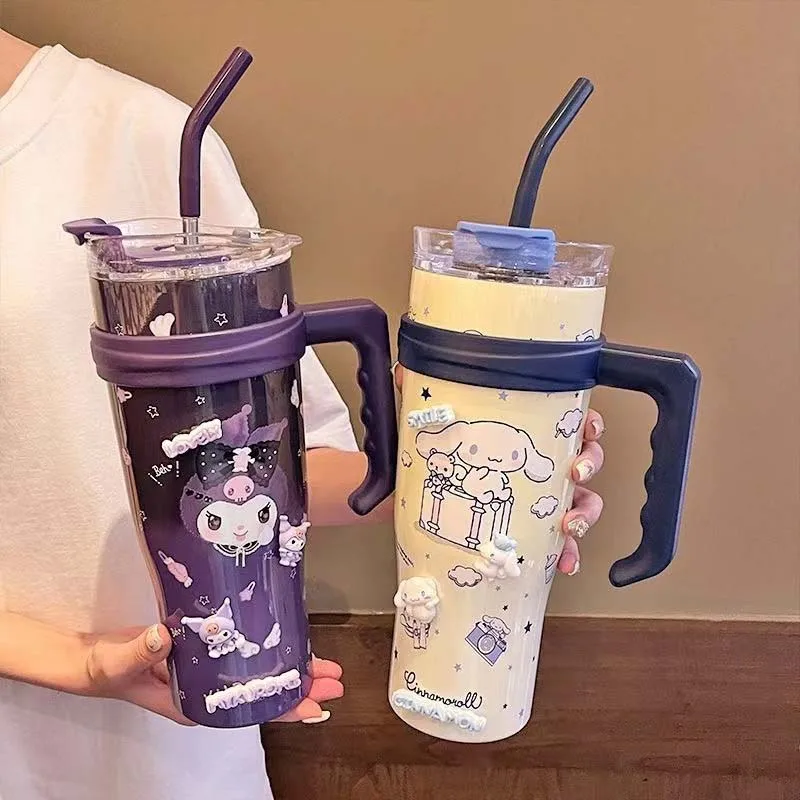 

Большая кружка Sanrio в стиле «Hello Kitty», моя мелодия, Kuromi Cinnamoroll, понравилось, кавайная аниме кружка, термоизоляционная чашка, кофейная чашка в подарок