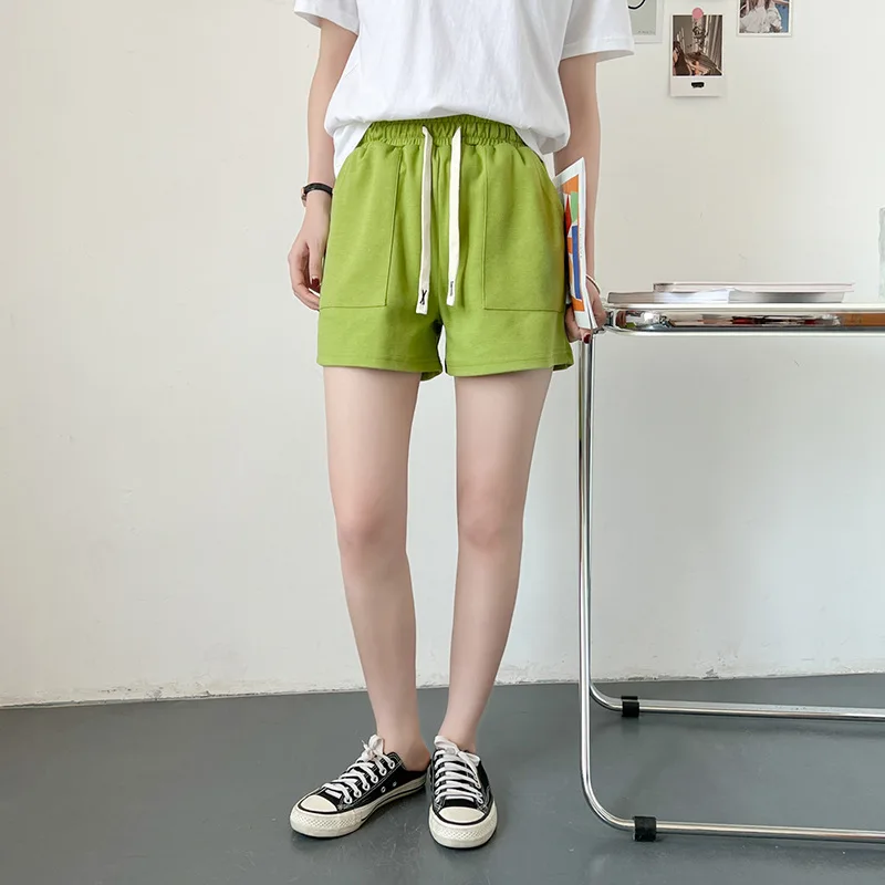 Sports Shorts Women's Summer Wear 2023 Cotton High-waist Hot Pants Loose Korean Version Casual Large Size Wide-leg Pants Trend