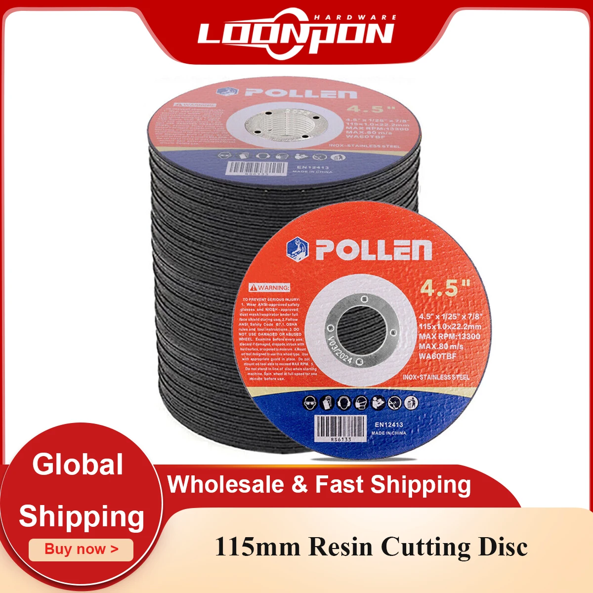 4.5 Inch Metal Stainless Steel Cutting Discs Blade Reinforce