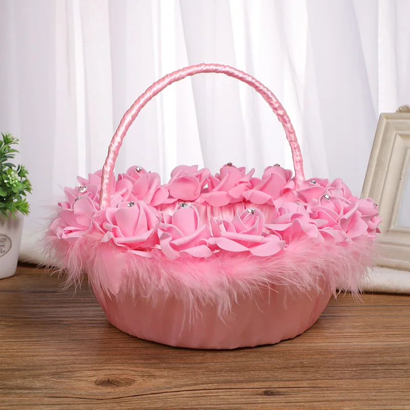 Свадебная корзина цветы ручной работы украшения для свадебной корзины