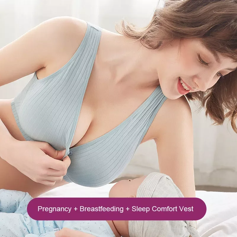 Cotton Nursing Bra Breathable Front Buckle Women's Bra Underwear Pregnancy Clothes Vest Maternity Clothes Breastfeeding Bra