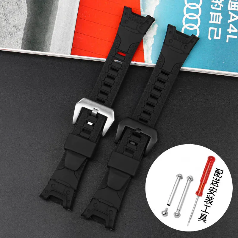 Черный силиконовый ремешок для часов Casio PROTREK