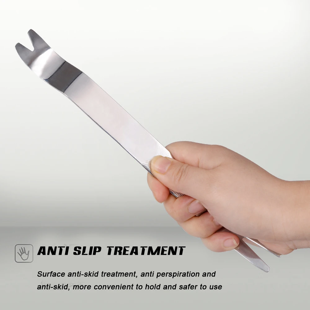 

Staple Pulling Pry Bar Heavy Duty Nails Lifter Car Repair Tool 2 Sizes Fork Head Disassembly and Modification Tools Flat Tip DCS