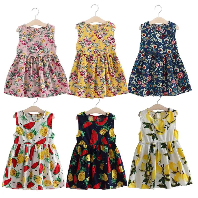 

Amazon Foreign Trade Spot Cotton Boutique Fashion Girl Dress Korean Children's Princess Summer Factory Direct Sales