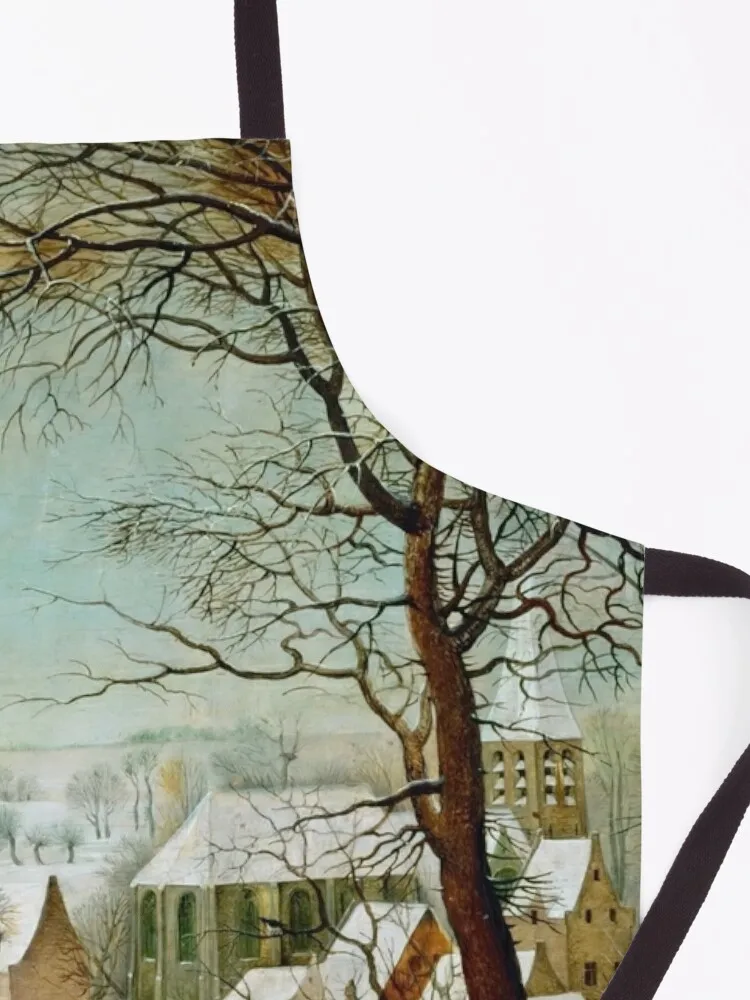 Зимний ландшафт пьестер бругеля для пожилых с коньками и ловушкой птиц фартук