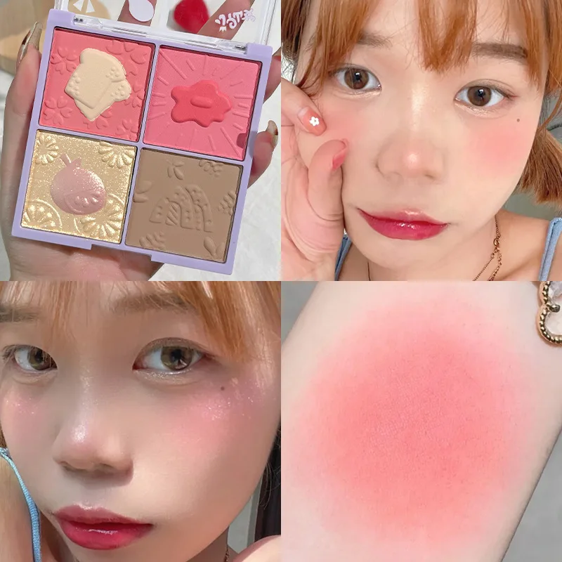 

Gella's 3D Bronzer Highlighter Pink Blush Eyeshadow For Face Makeup Repair Contour Iluminador Highlight Trimming Makeup