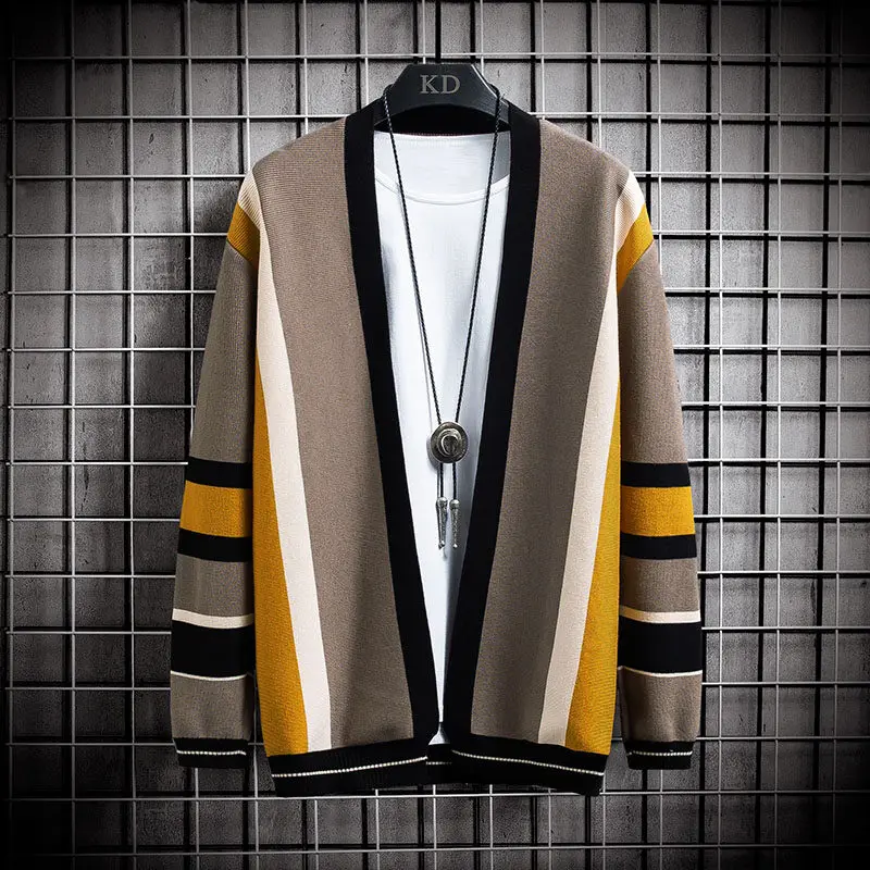 

2022Spring Men 'S Cardigan Sweater Korean Style Trendy Unique Coat5013-M009-P35
