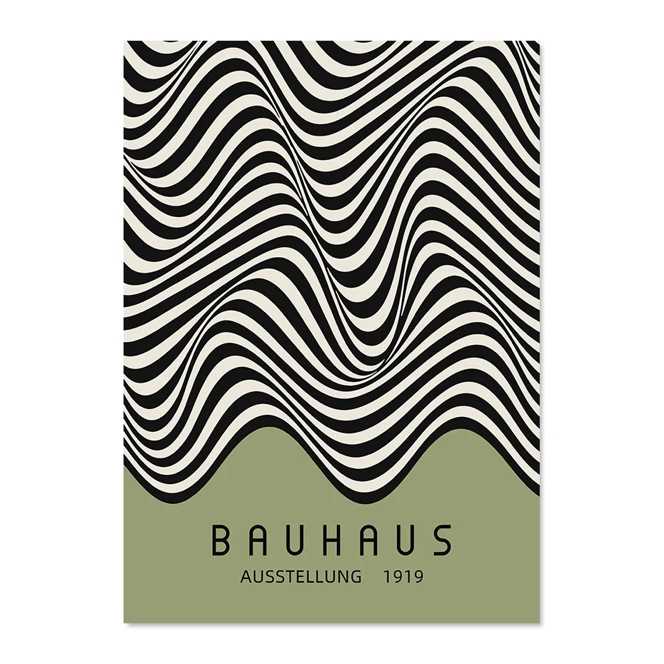 

Зеленые абстрактные настенные плакаты Bauhaus