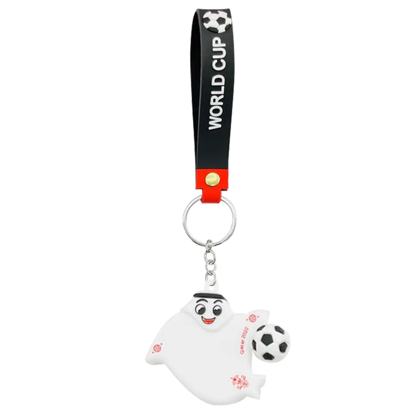 

2022 World Cup Mascot La'eeb Keychain Cute Cartoon Keyring Pendant Fashion Trinket Lovely Key Holder Football Fans Gift Cute