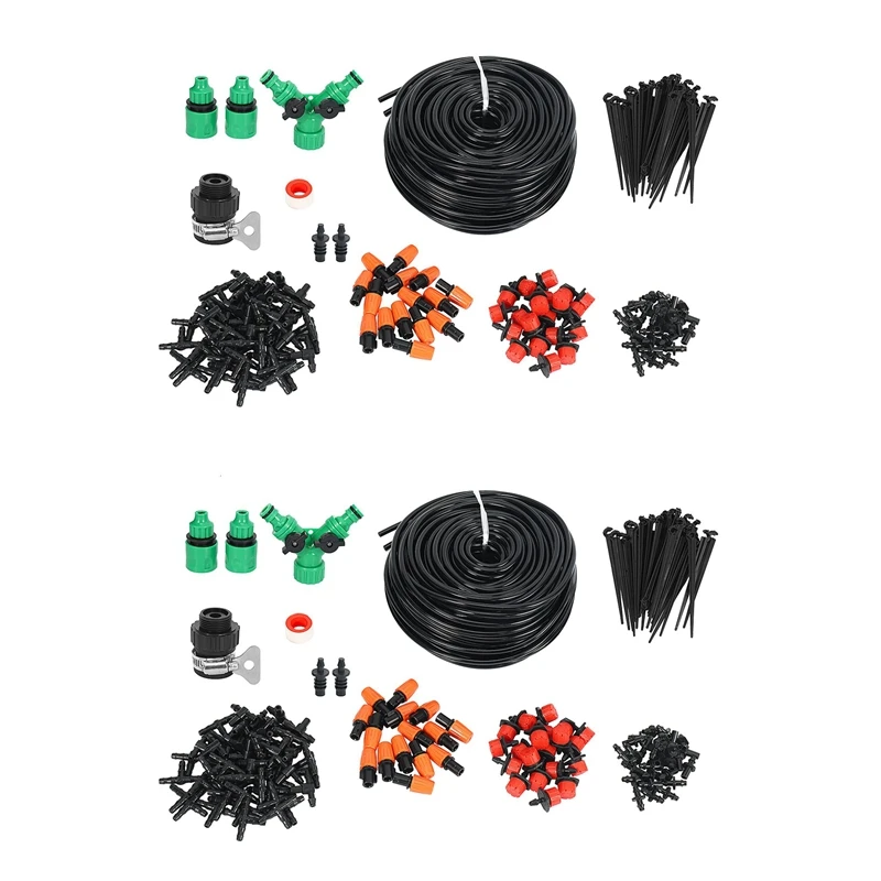 

2 Set 40M Mini Drip Irrigation Kit, Garden Plant Watering Kit Garden Fog Cooling Irrigation System
