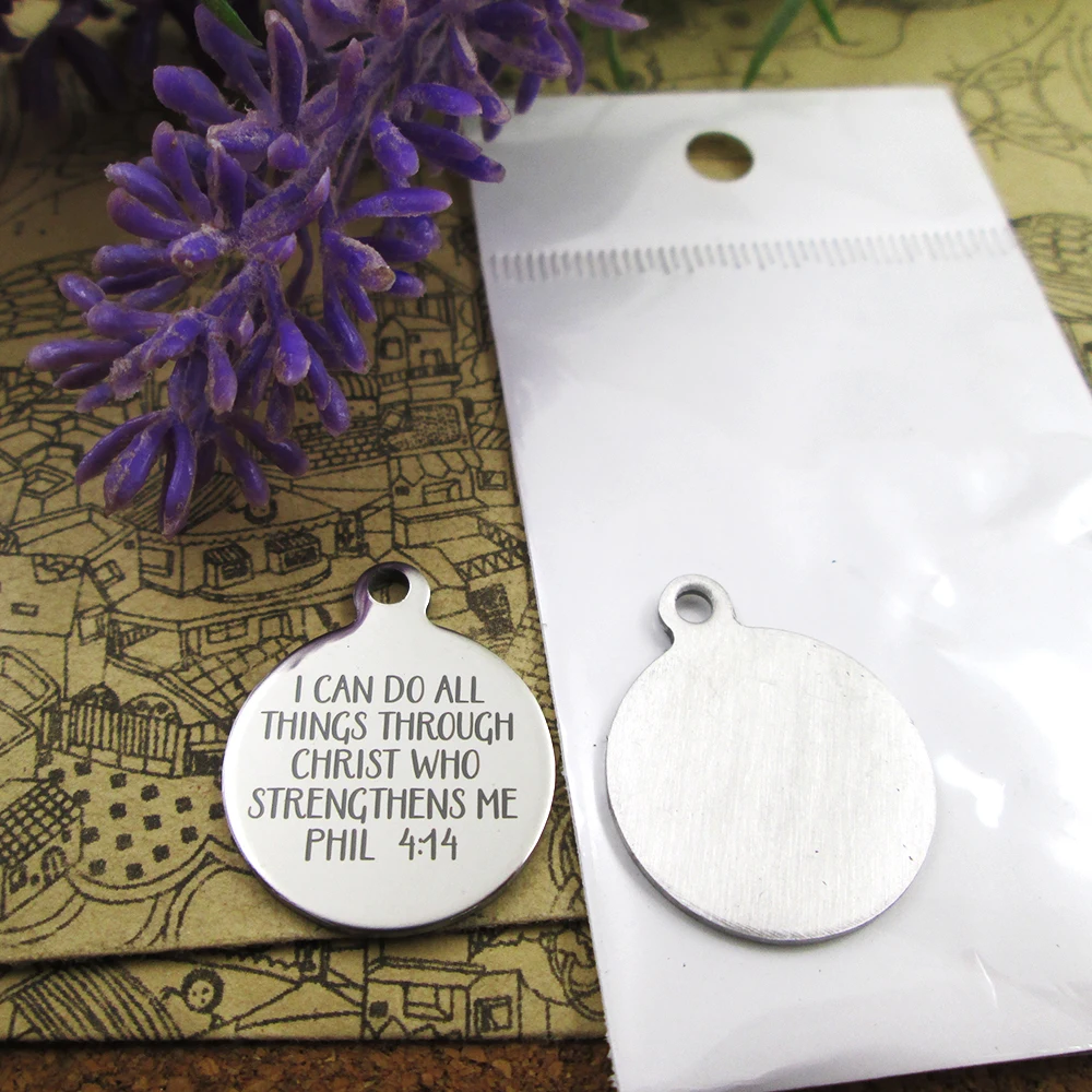 10 шт./лот Я могу сделать все вещи через Христа подвески из нержавеющей стали для