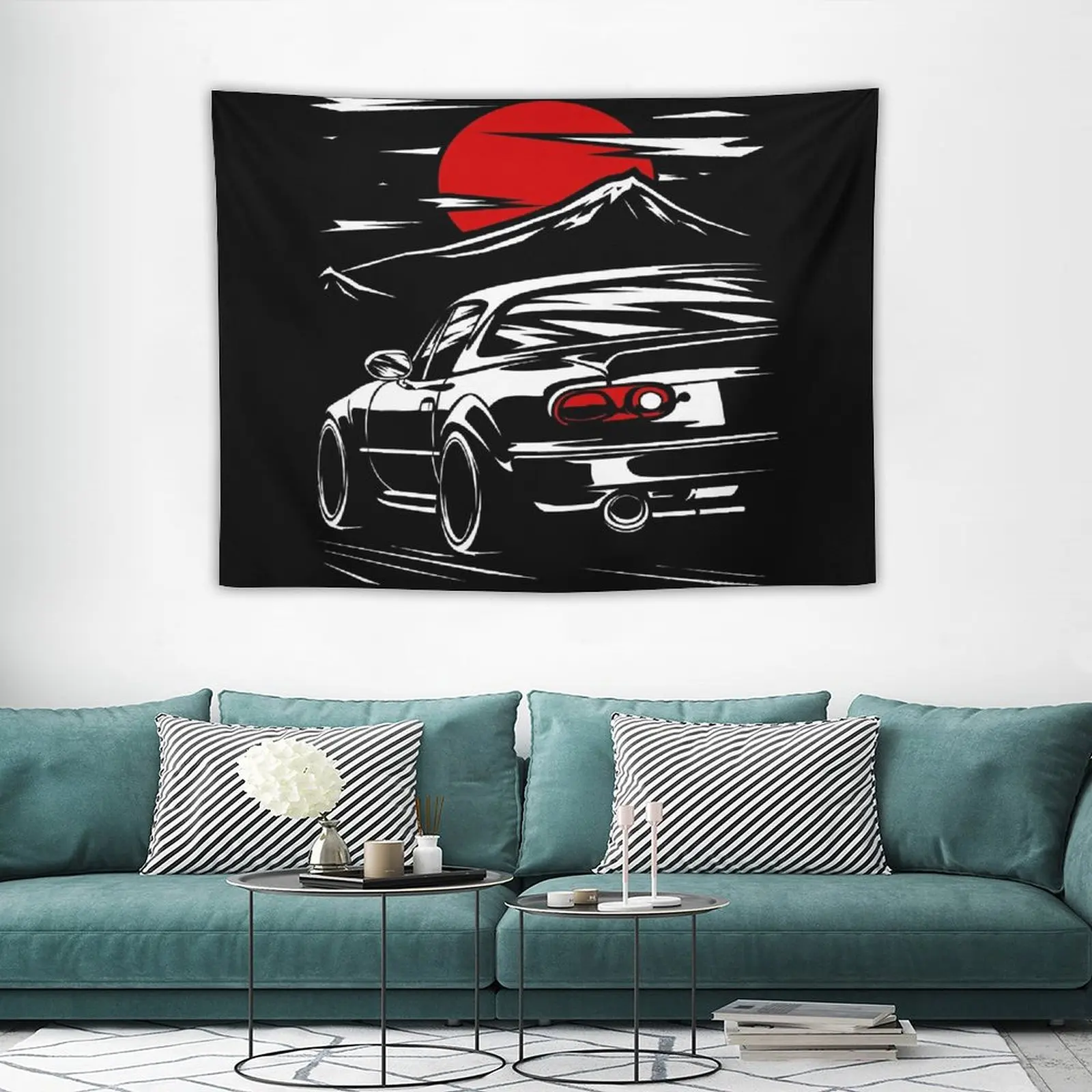 

Christmas Tapestry for Wall Bastet MX-5 Miata Tapestry Aesthetic Room Deco Myth Cloth Ex Decoration Wall