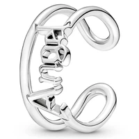 authentic 925 sterling silver sparkling pan me angel open ring for women wedding party europe pandora jewelry