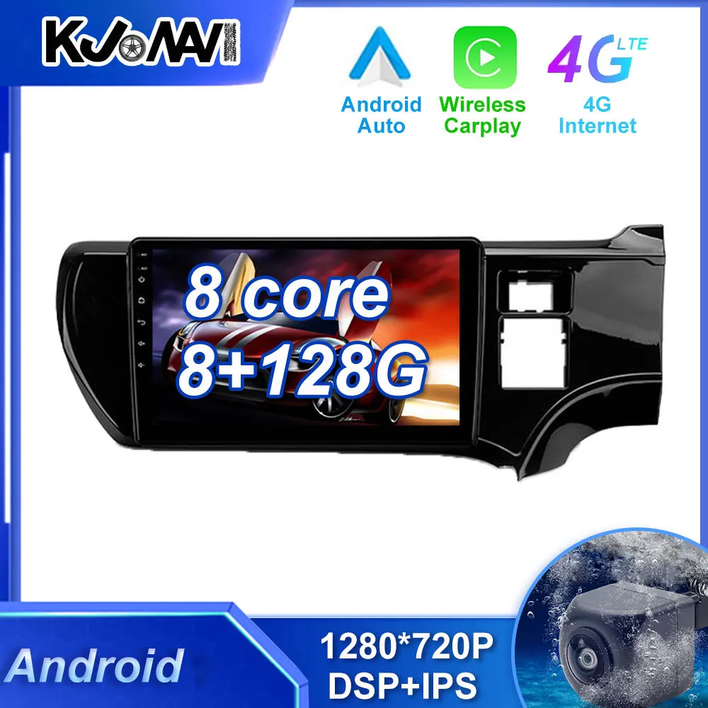 

Carplay Android 12 автомобильный радиоприемник, мультимедийный стерео плеер, WiFi, GPS-навигация для Toyota Aqua 2011 - 2017