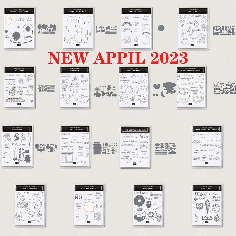 

Bird Balloon Monkey Ice Cream 2023 New Metal Cutting Dies Stamps Scrapbook Embossed Paper Card Album Craft Template DIY Handmade