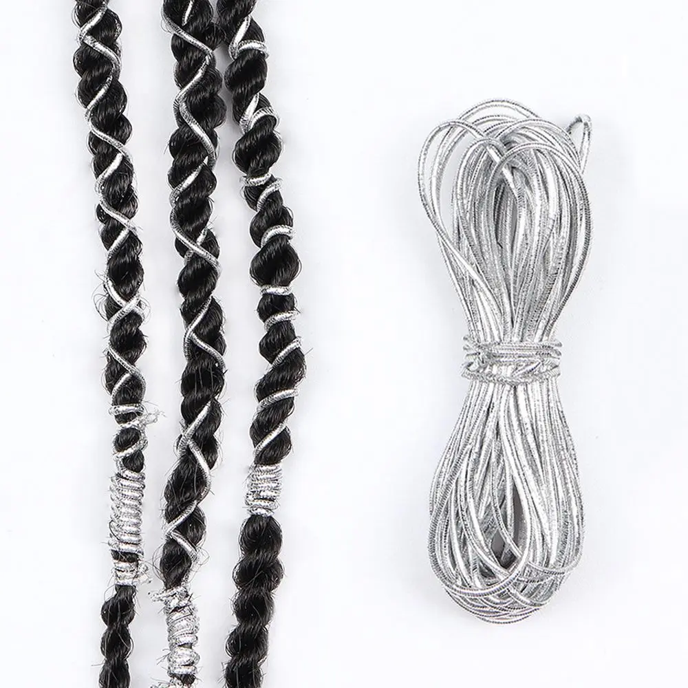 

Silver Gold Braided Hair Accessory Braided Hair Decorative Styling Glitter Stretch Elastic Cord Hairband Children Wig Ornament