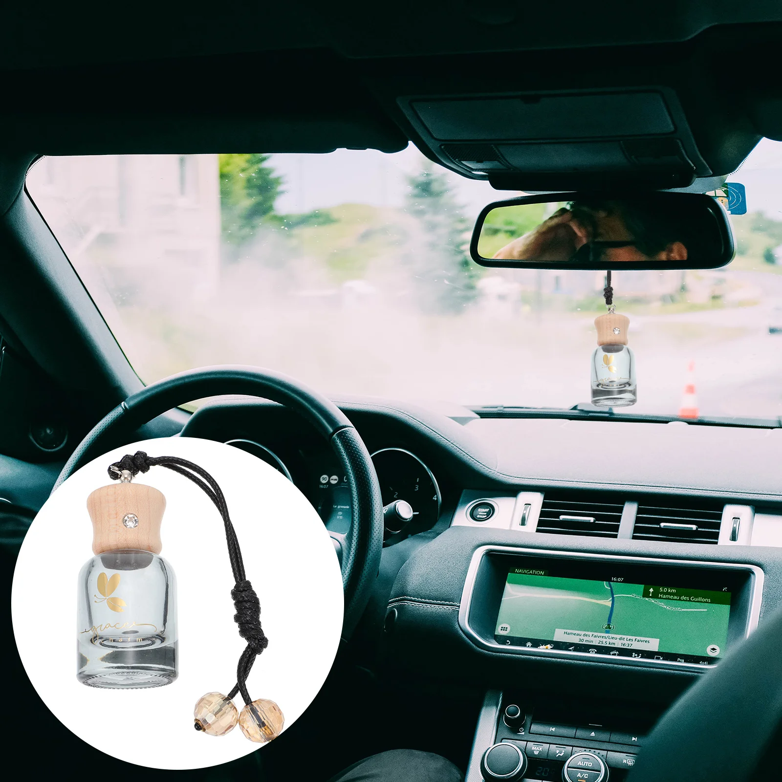 

Perfume Bottle Car Hanging Pendant Container Terrarium Decorations Essential Oil Adornment Glass