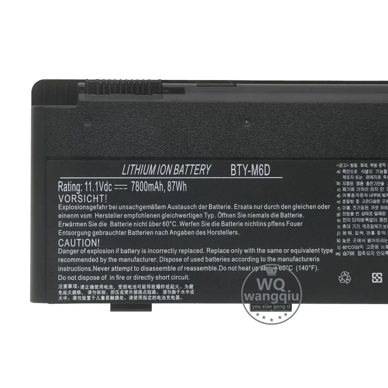 Фото WangQiu Новый оригинальный аккумулятор для ноутбука BTY-M6D для MSI GT60 GT70 GX780R GX680 GX780 GT780R GT660R GT663R GX660 GT680R Series 87 Втч №3